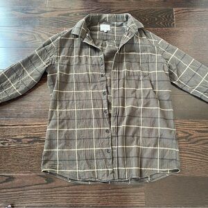 Frank & Oak Mens Green Flannel